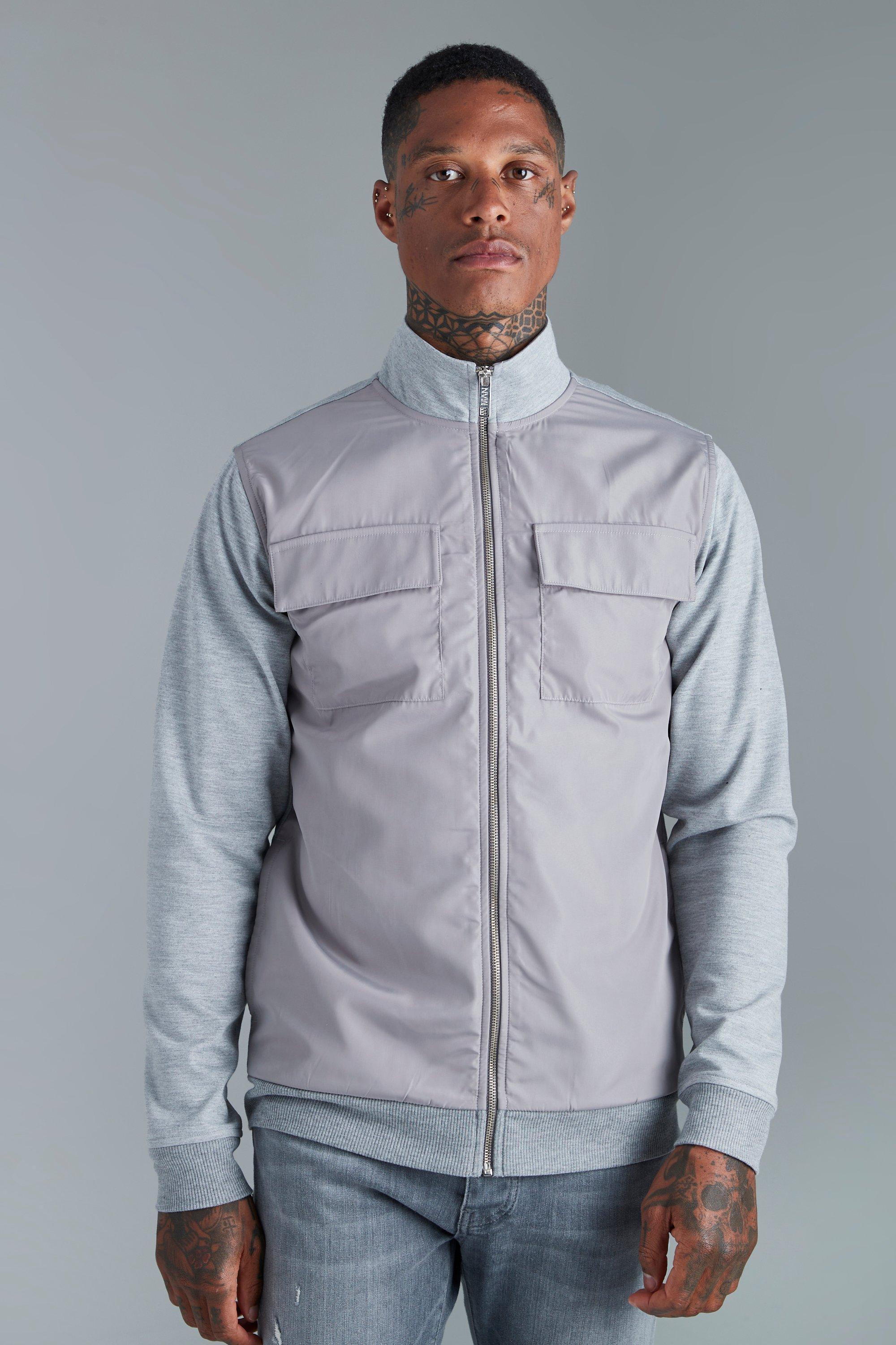 Premium Slim Funnel Neck Jacket | boohooMAN USA